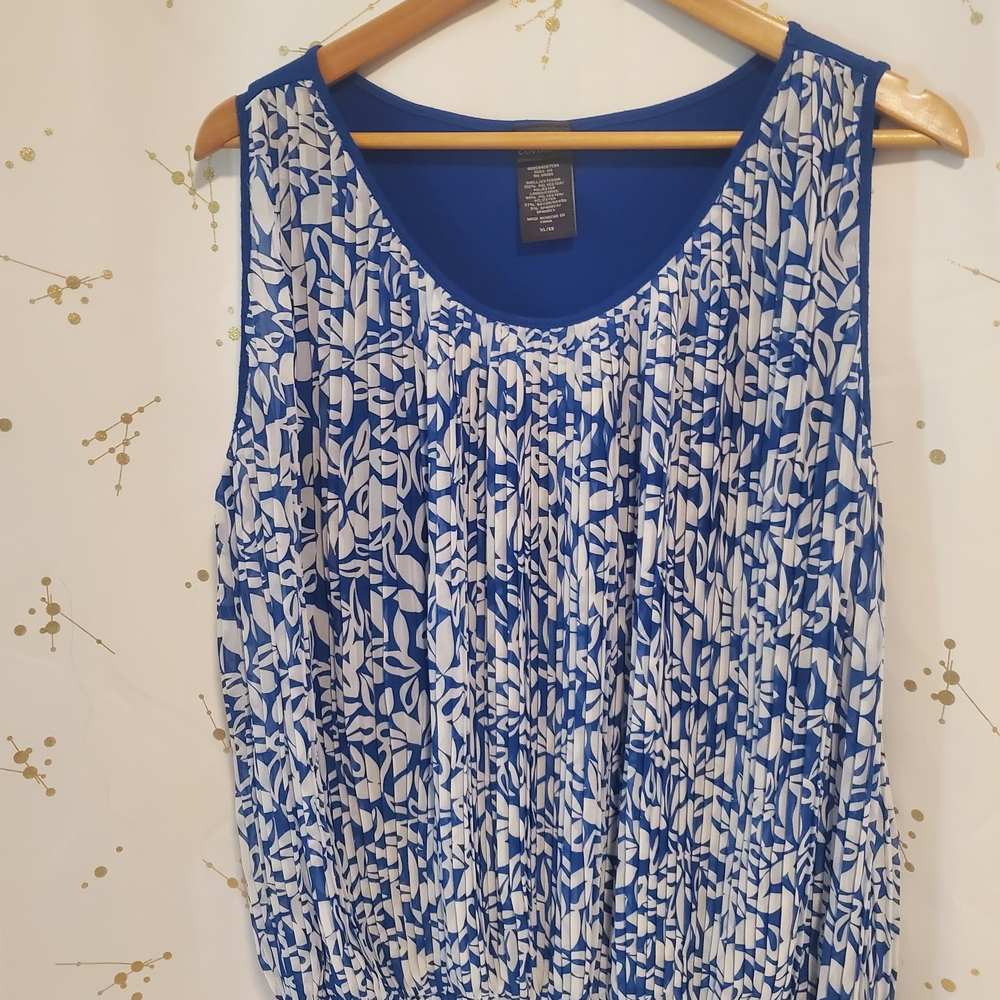 Covington Blue and White Patterned Blouse